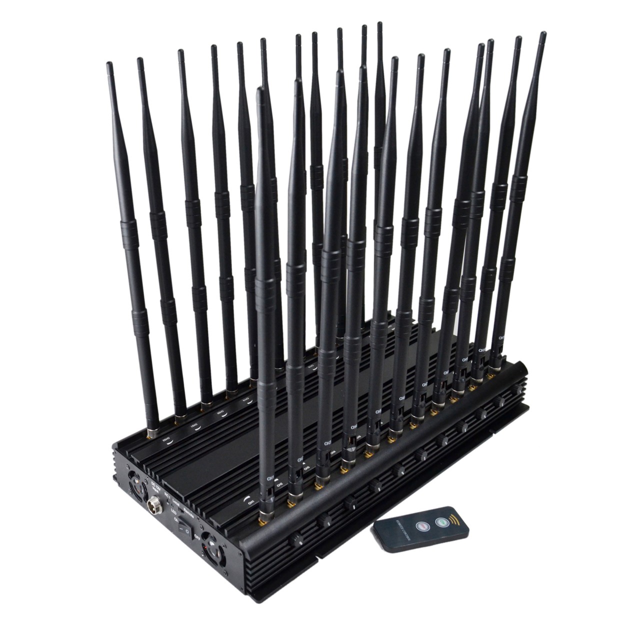 22 Antennas Full Bands Ajustable 5G Jammer Cell Phone WiFi GPS LOJACK Walkie-Talkie UHF VHF Remote Control Desktop Blocker 2