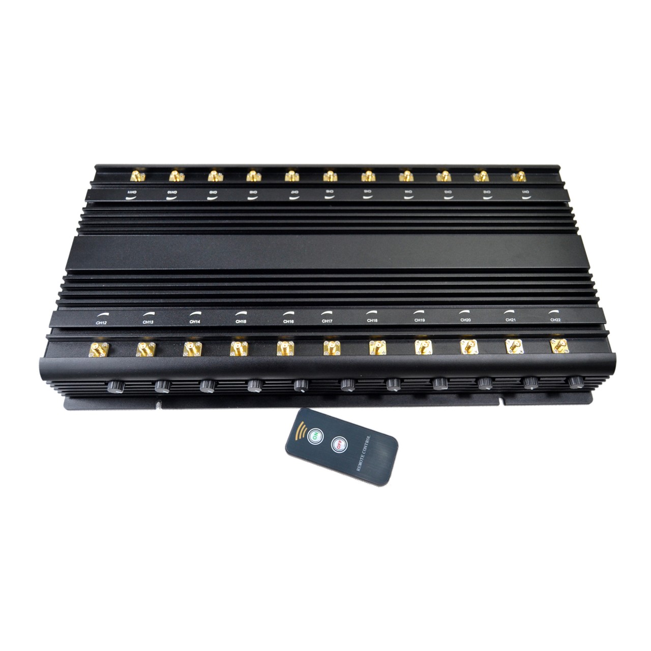 22 Antennas Full Bands Ajustable 5G Jammer Cell Phone WiFi GPS LOJACK Walkie-Talkie UHF VHF Remote Control Desktop Blocker 5
