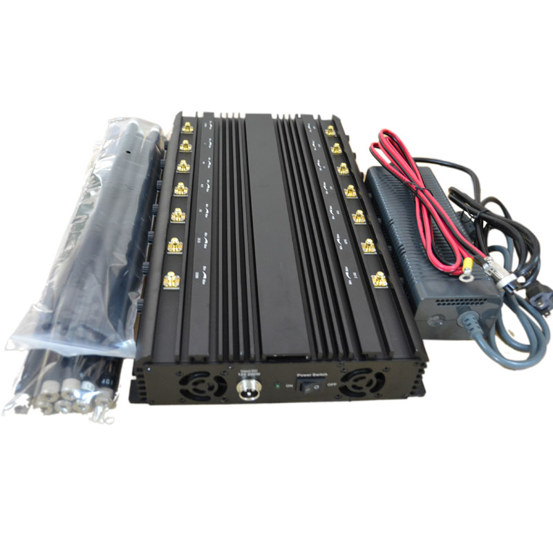 Adjustable Powerful 14 Antennas 3G 4G Phone Blocker& WiFi UHF VHF Jammer GPS Lojack Blocker 2