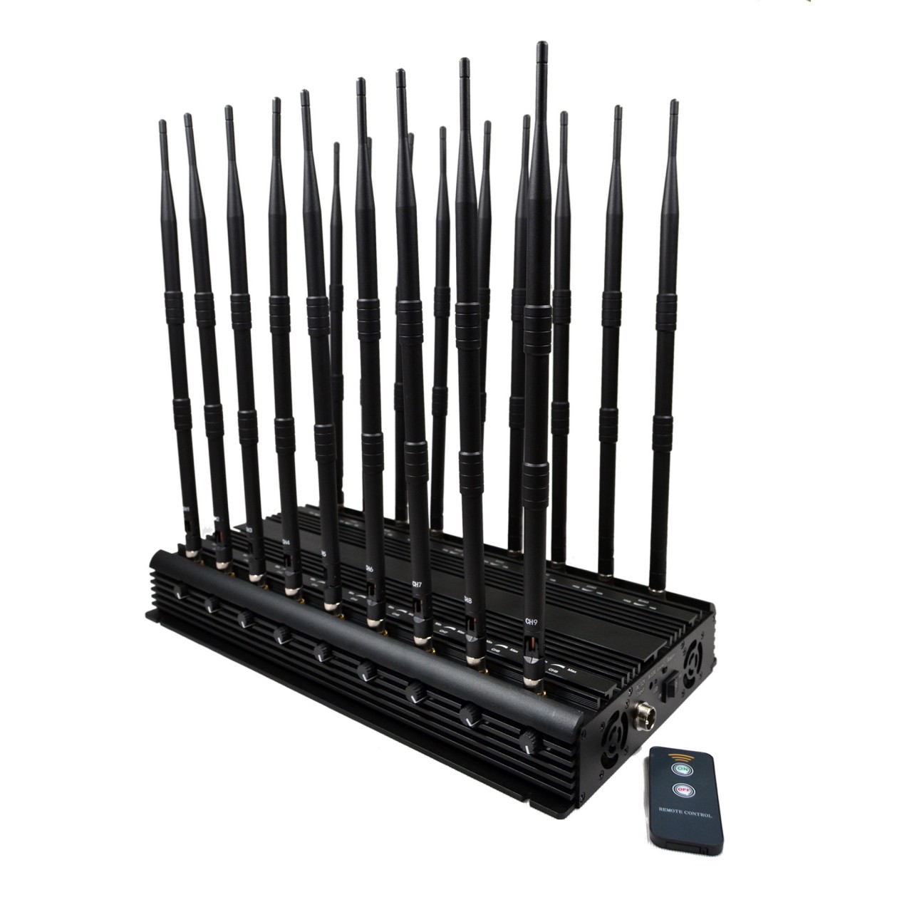 Adjustable All-in-one Desktop Cell Phone 2G/3G/4G Walkie Talkie Jammer GPS L1L2L3L4L5 Lojack 2.4G WiFi Blocker with Remote Control 3