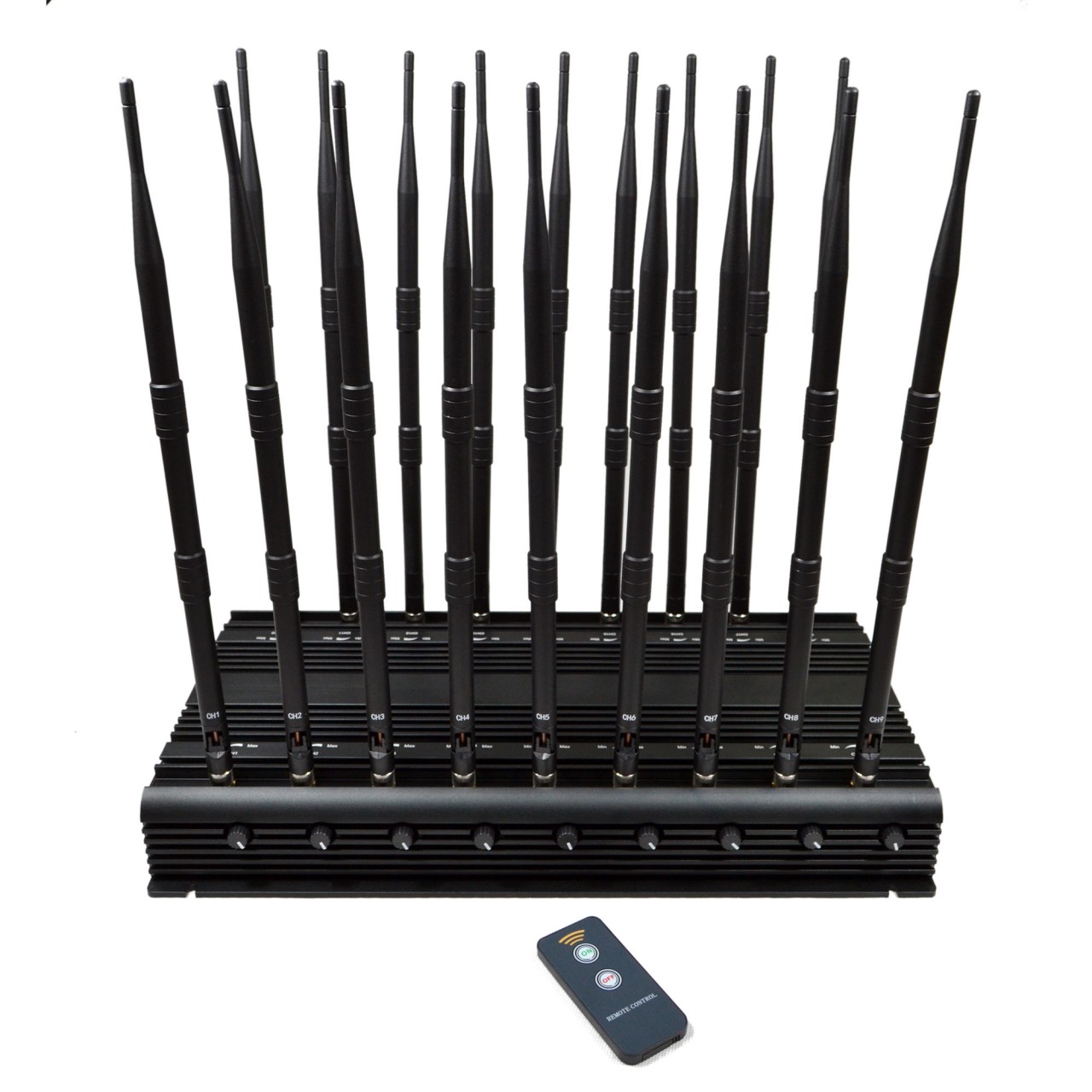 Adjustable All-in-one Desktop Cell Phone 2G/3G/4G Walkie Talkie Jammer GPS L1L2L3L4L5 Lojack 2.4G WiFi Blocker with Remote Control 4