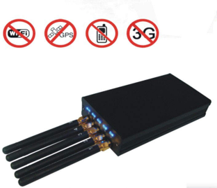 Portable 5 Antenna Cell phone Jammer & WI-Fi & GPS L1 Blocker 4