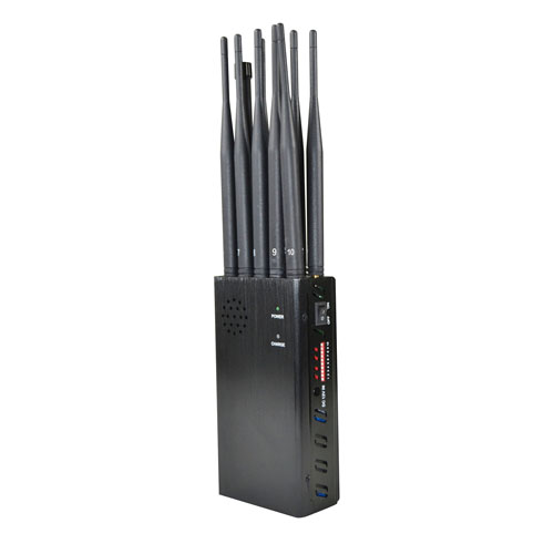 10 Antennas Plus Portable Jammer Mobile Phone 2G/3G/4G + LOJACK + GPSL1 + WiFi(2.4G, 5.8G) Signal Blocker 4