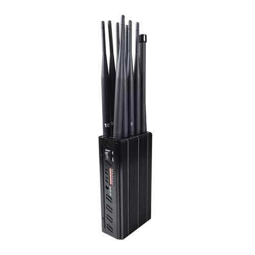 10 Antennas Portable Mobile Phone Wi-Fi Signal Jammer LOJACK GPS Blocker with 7Watt Jamming up to 20m 5