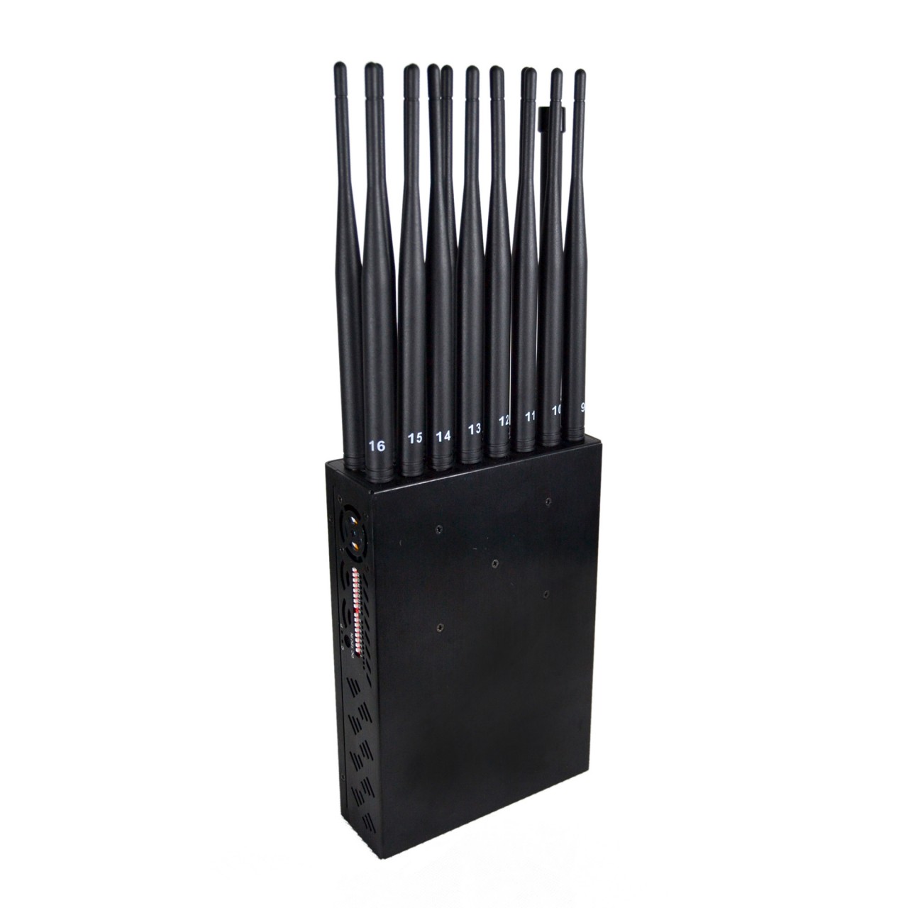 The latest handheld 16 Antenna mobile phone 2G 3G 4G 5G Jammer WiFi2.4G/5G GPSL1L2L5 UHF VHF LOJACK RC433 315 Blocker with protective cover  3