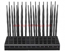24 Antennas High Power 44W Cell Phone Jammer VHF UHF Lojack RC GPS WIFI 2G 3G 4G 5G Signal Jammer