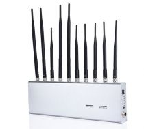 12W 10 Antennas High Power GPS LoJack UHF VHF 3G 4G WiFi Bluetooth Jammer